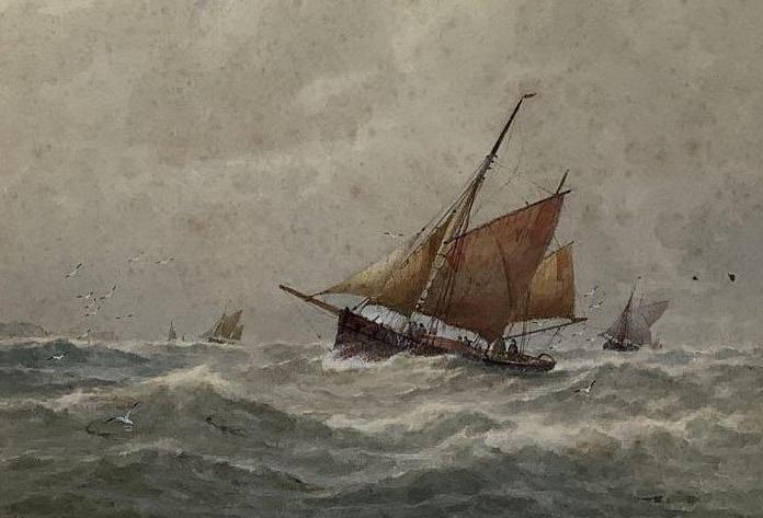 George Stanfield Walters | Ships on turbulent seas | MutualArt