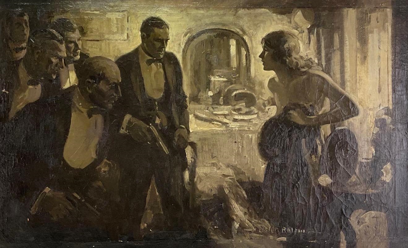 Lester Ralph | Illustrative scene of gangsters | MutualArt