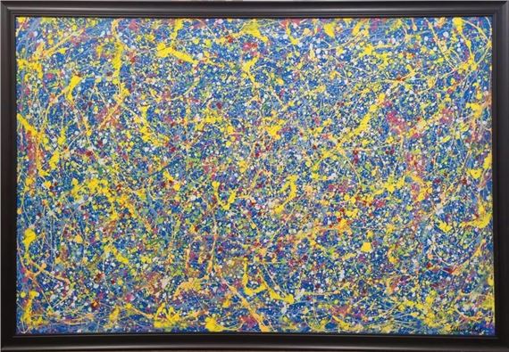Jackson Pollock | HUGE Original in Manner of Jackson Pollock, Canvas ...