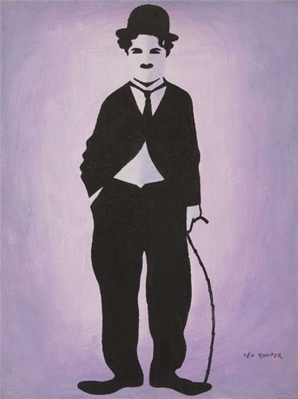 L O Kouper Charlie Chaplin On A Purple Background Mutualart