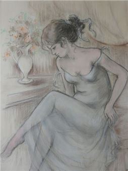 Young girl at the window - Lola Claret