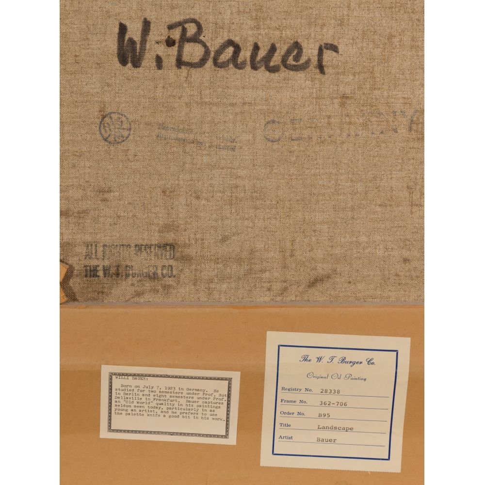 Willi Bauer A landscape having distant figures MutualArt