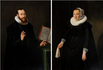 Portrait of a lady and portrait of a gentleman - Willem van der Vliet