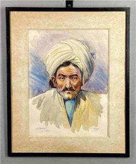 1955 R.A. Hayrapetian Ballouch Watercolor - R. A. Hayrapetian