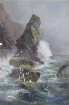 seagulls on a stormy sea - G. Fowler