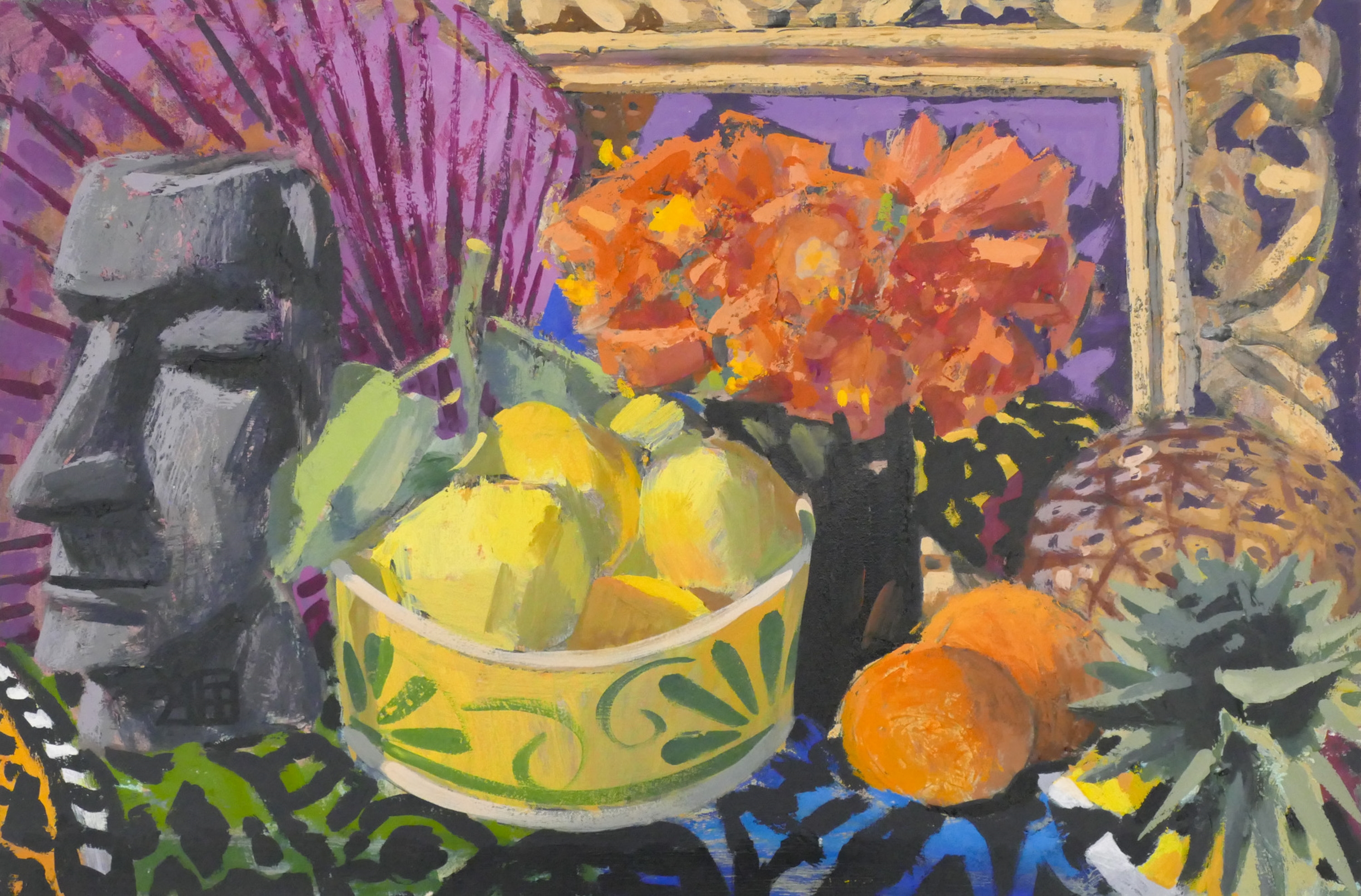 Wayne Forte | Still Life with Tiki Head & Lemons | MutualArt