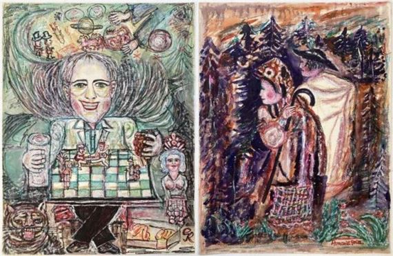 Two Mixed Media Works - W. Golla