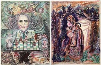 Two Mixed Media Works - W. Golla