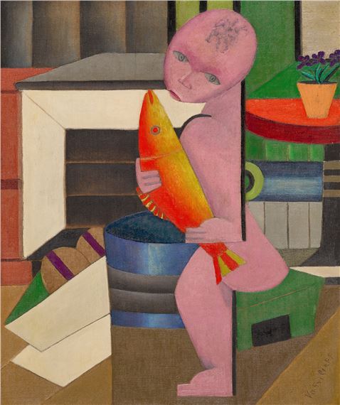 L’Enfant au poisson by Marie Vassilieff, Executed circa 1919-1920
