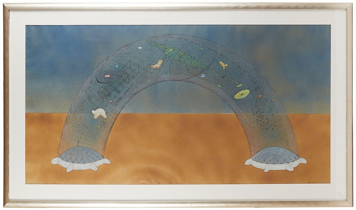 Artwork by Brower Hatcher, "Layering of Worlds", Made of Lithograph on paper
