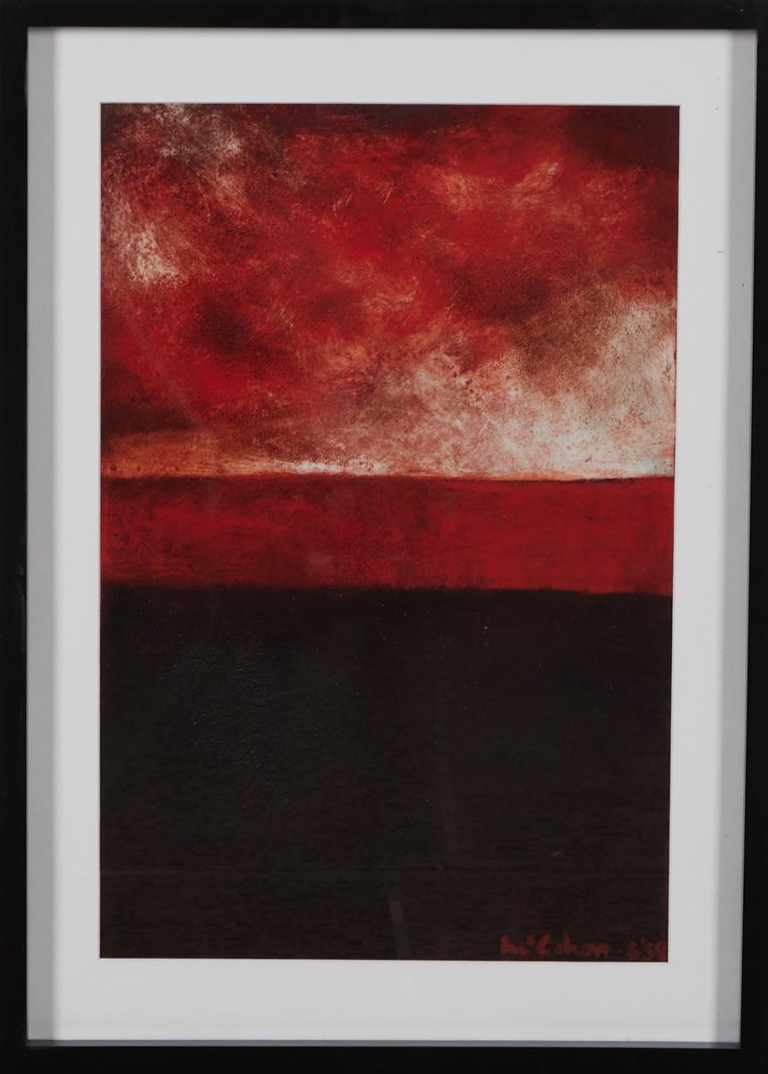 COLIN McCAHON Red And Black Landscape Print by Colin McCahon, 1959