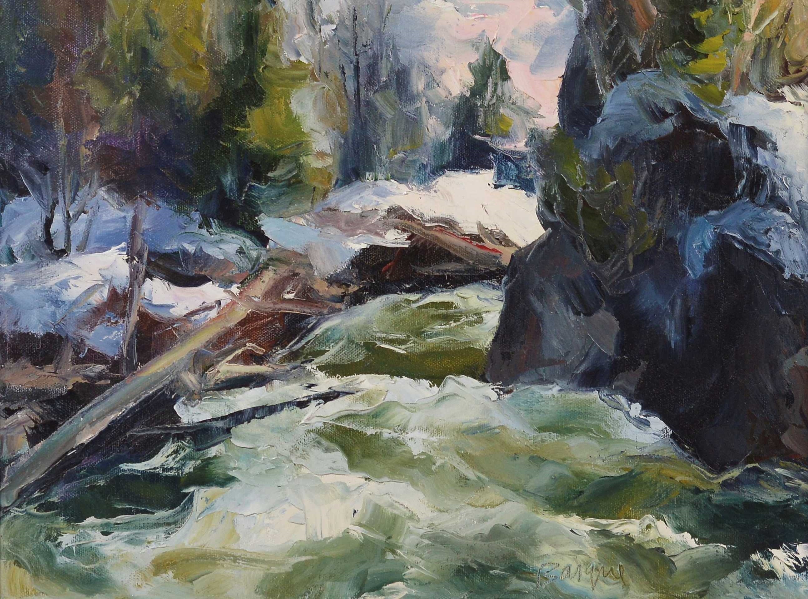 Léonard Parent Basque Le ruisseau devient rivière (1989) MutualArt