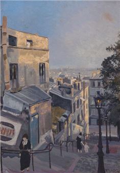 Stairs of the Rue du Calvaire, Montmartre - Robert Mahelin