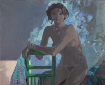 Nu à la chaise verte - Alfred Rozelaar Green