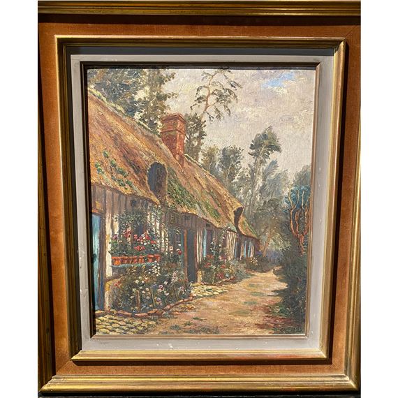 Thatched cottage in Normandy by Camille Saint-Saëns