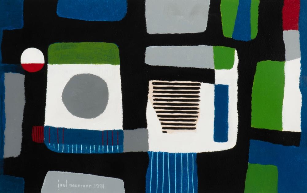 Juul Neumann | (Composition with stripes and circles) (1991) | MutualArt