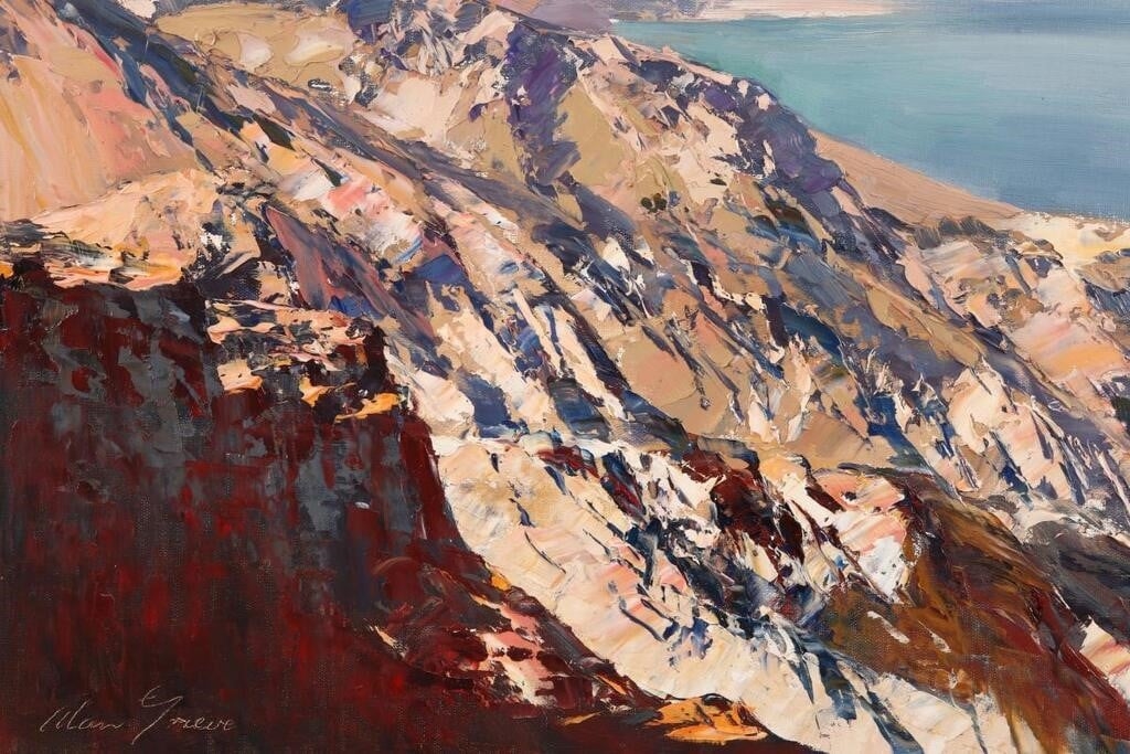 Artwork by Alan Robert Colquhoun Grieve, Untitled - Seascape, Made of oil on board