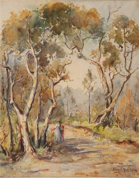 Elise Middleton | Untitled, Two figures on road | MutualArt