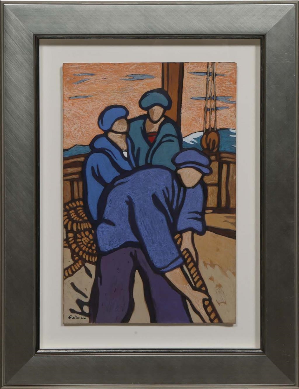 Artwork by Jacques Godin, Sur Le Ponte,, Made of gouache on paperboard