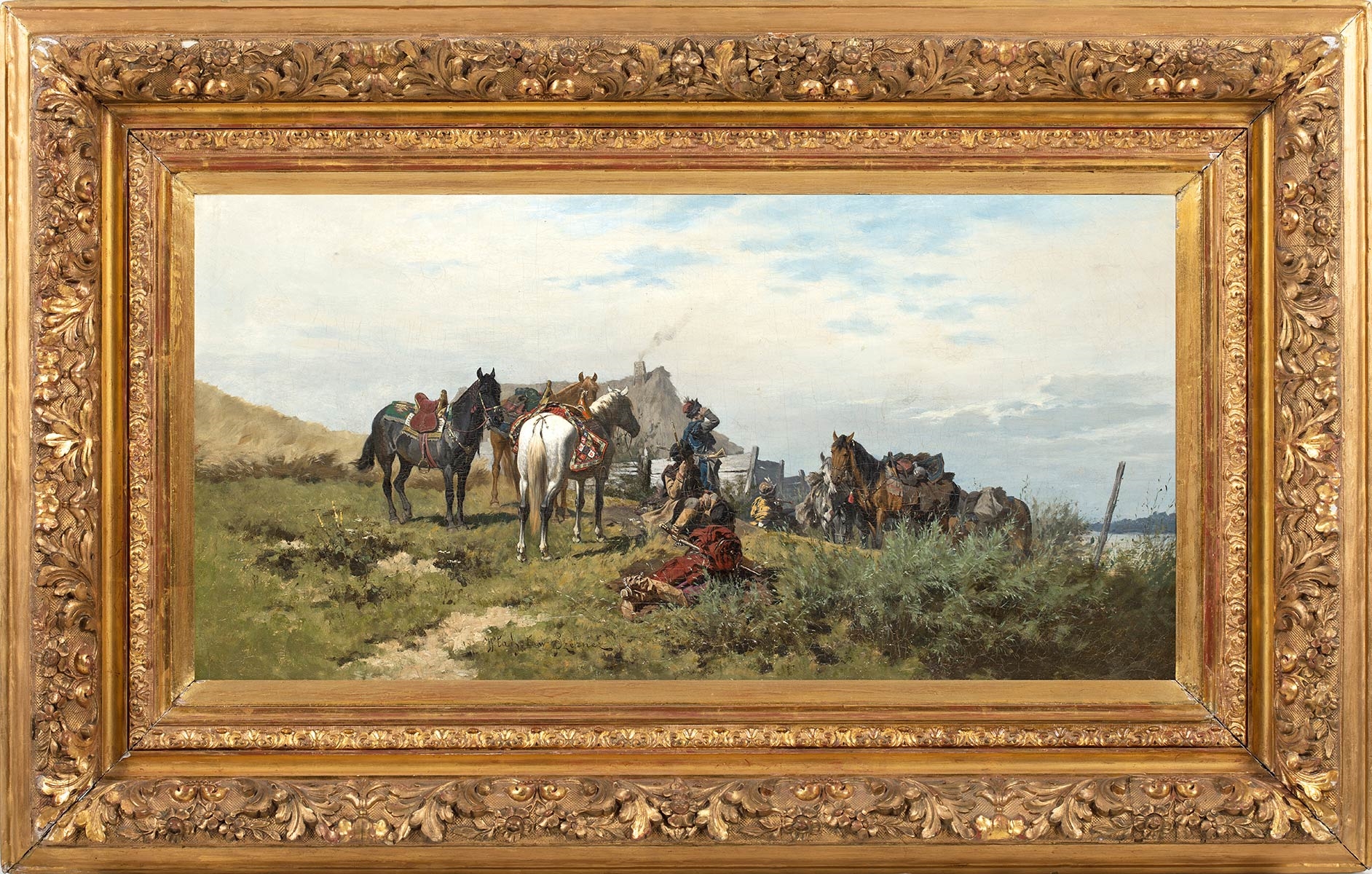 Artwork by Wladislaw Szerner, Na popasie, ok. 1880, Made of oil on canvas