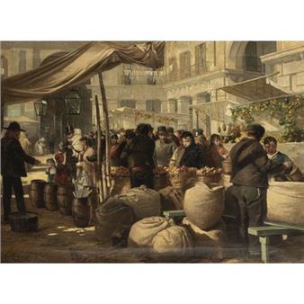SCÈNE DE MARCHÉ - Francisco Javier Amerigo y Aparici