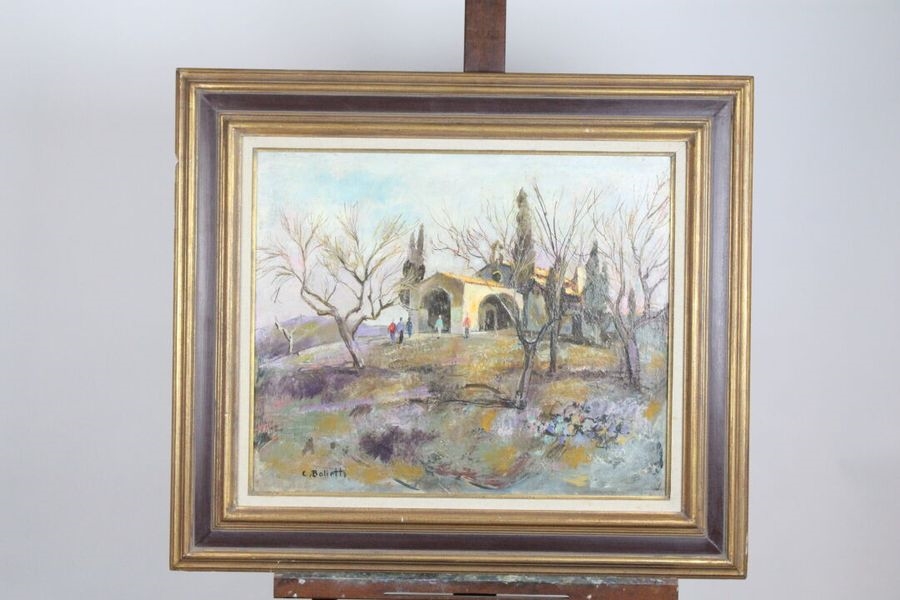 Artwork by César Bolletti, Meeting of two oil on canvas: La place Massena à Nice, Made of oil on canvas