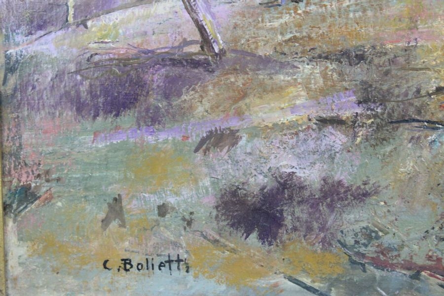 Artwork by César Bolletti, Meeting of two oil on canvas: La place Massena à Nice, Made of oil on canvas