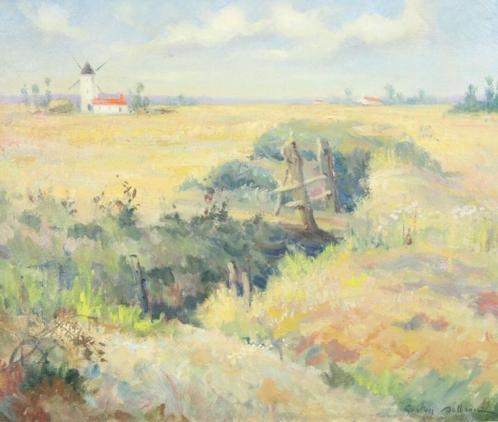Artwork by Gaston Dolbeau, Marshes of Chateauneuf - Vendée, Made of oil on canvas