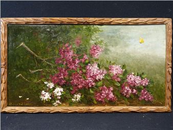 Branches de lilas et papillon. - C.F. Sornin de St. Laurent