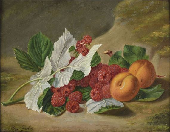 Apricots and Raspberries. by Anthelme-Eugene Grobon