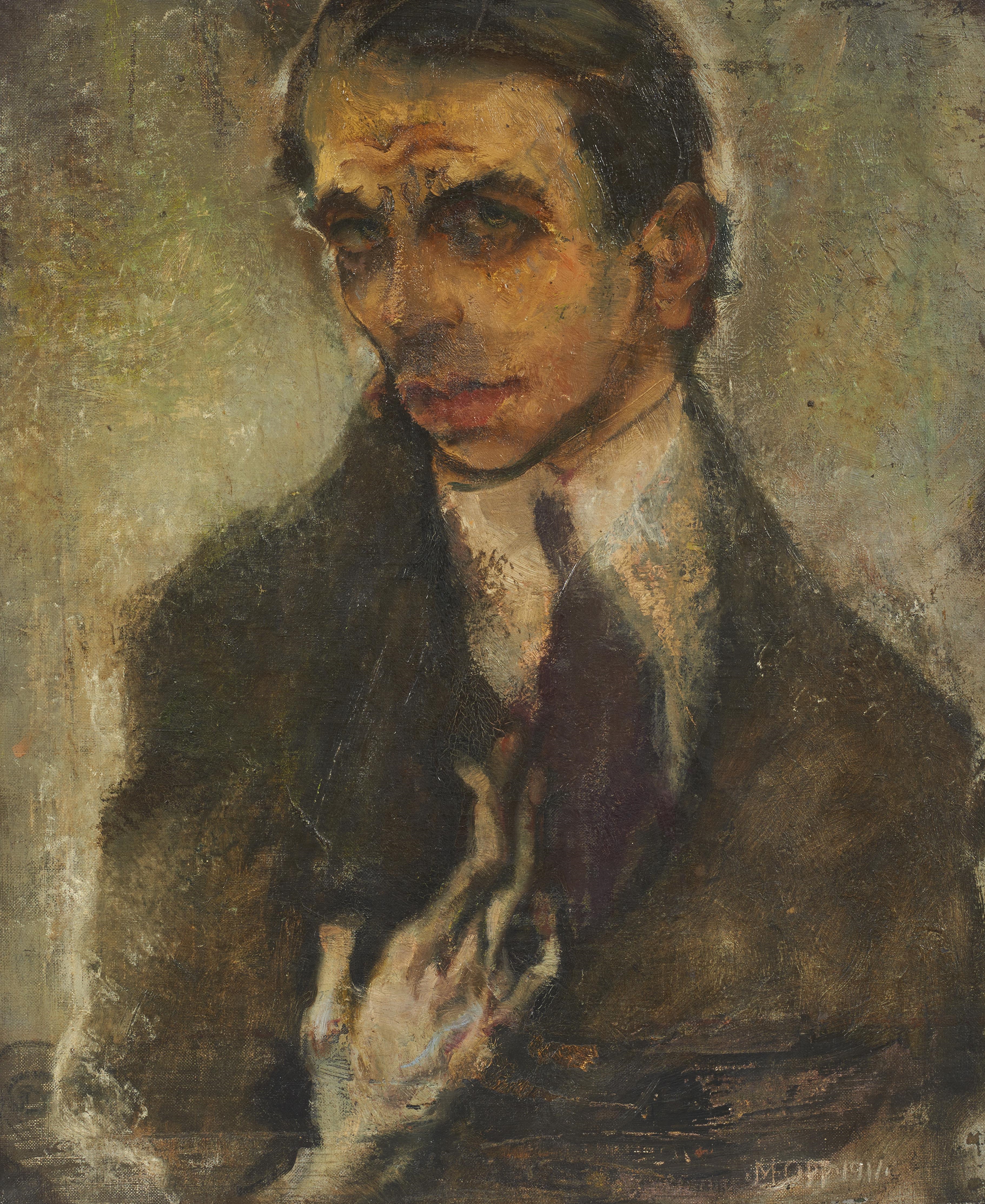 Selbstbildnis (Self-Portrait) by Max Oppenheimer, dated 1911