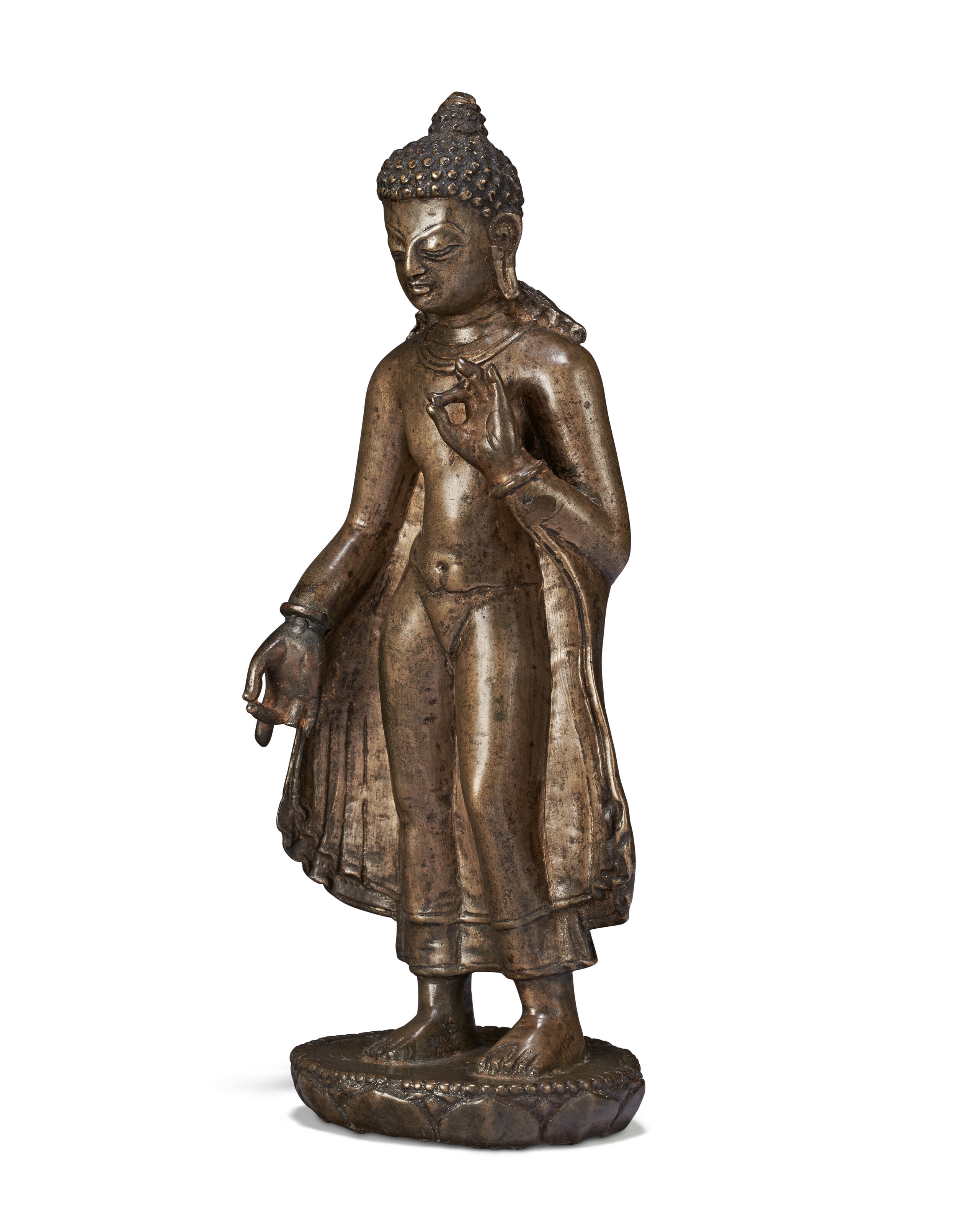 Artwork by Nepalese School, 9th Century, A RARE COPPER ALLOY FIGURE OF BUDDHA, Made of COPPER