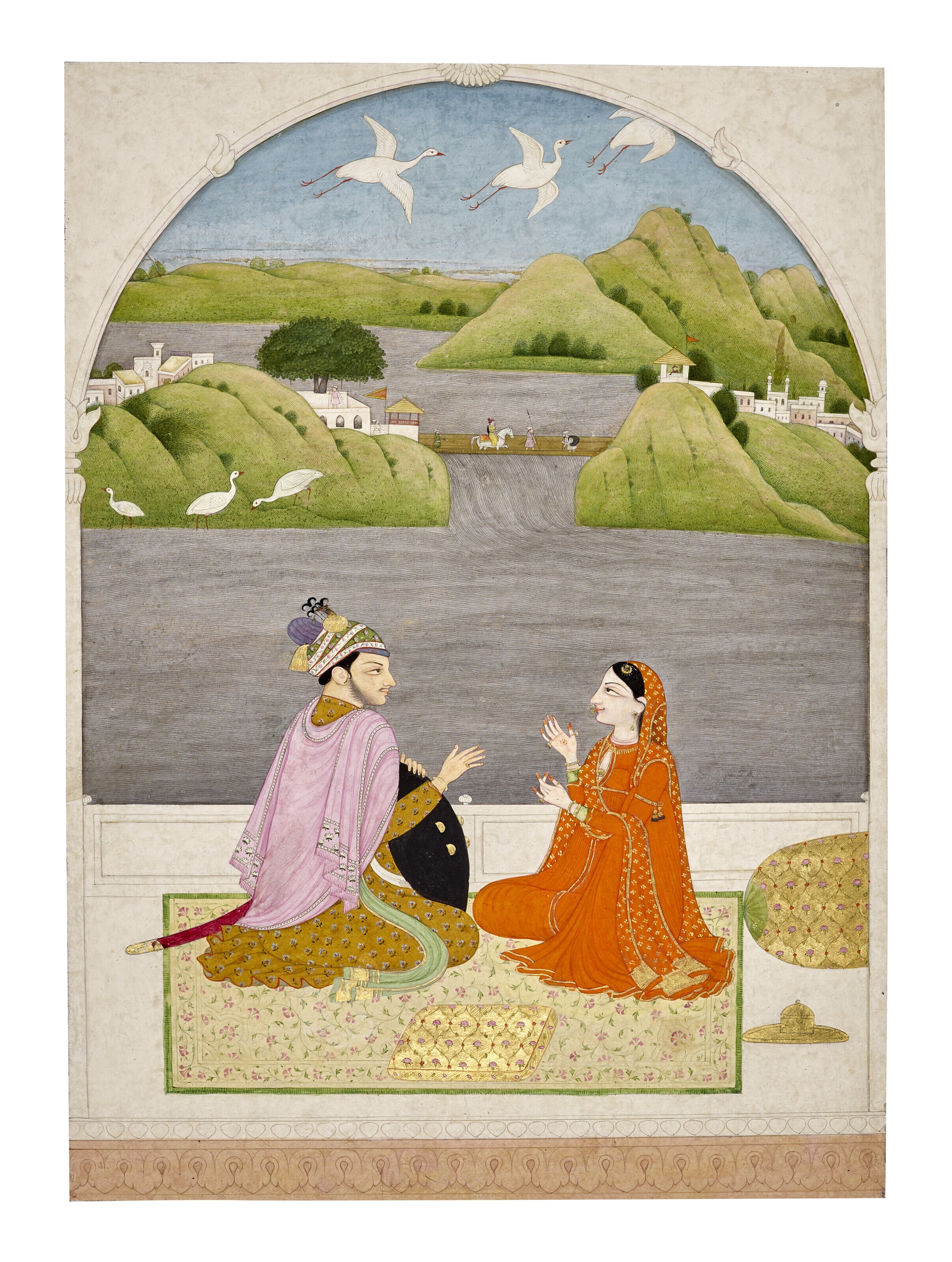 Artwork by Guler School, 19th Century, A PAINTING FROM A BARAMASA SERIES: PAUSHA, Made of PAINTING