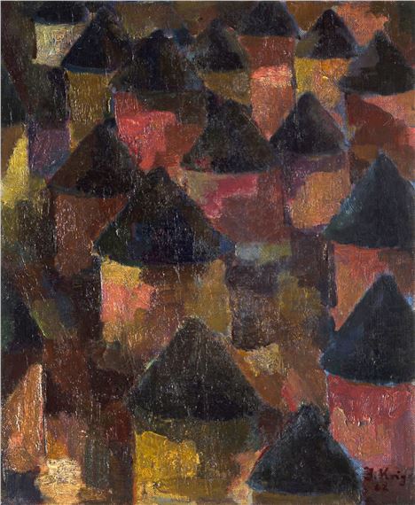 Huts in a Landscape by Francois Krige, 62
