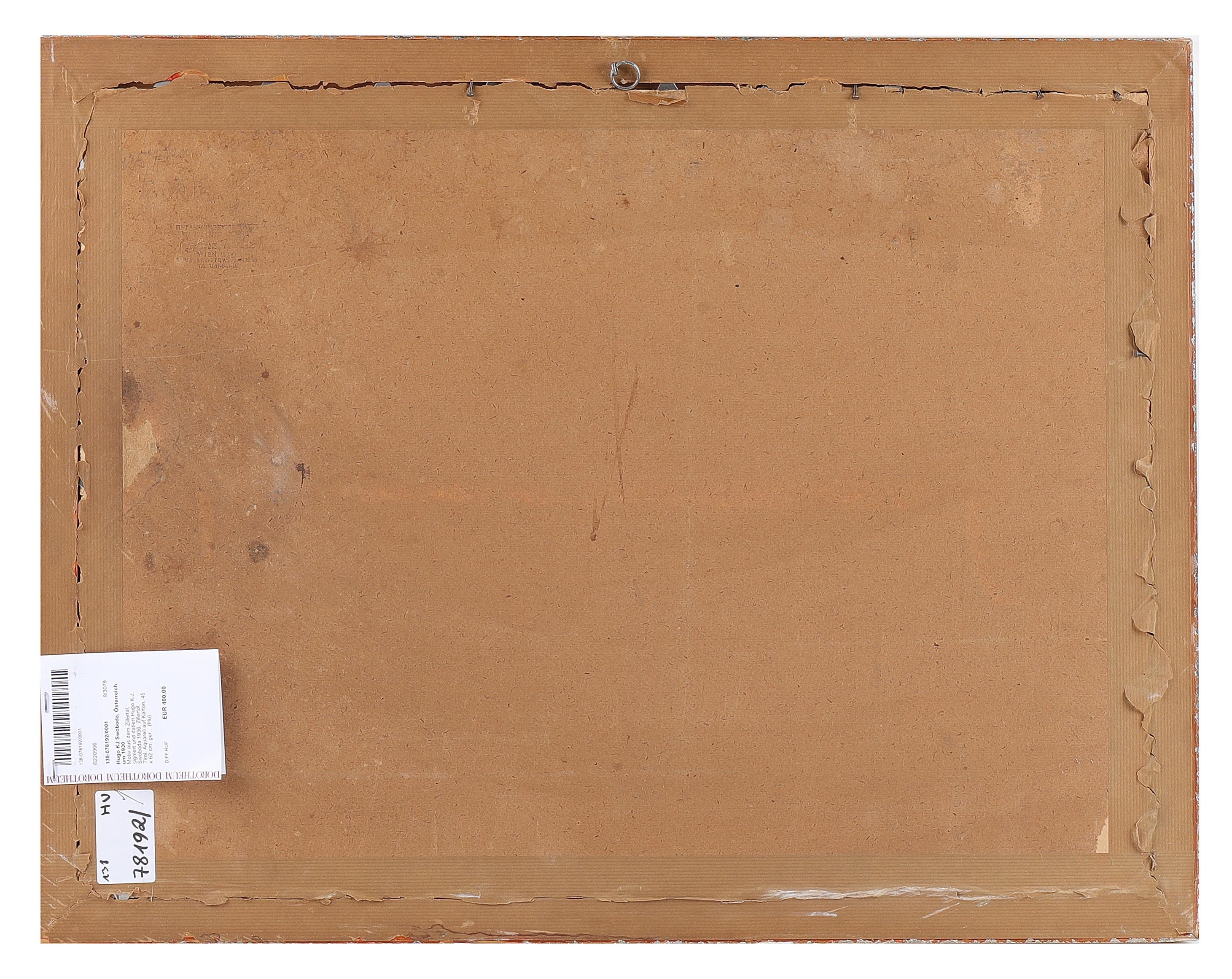 Artwork by Hugo Karl Swoboda, Motiv aus dem Zillertal, Made of Aquarell