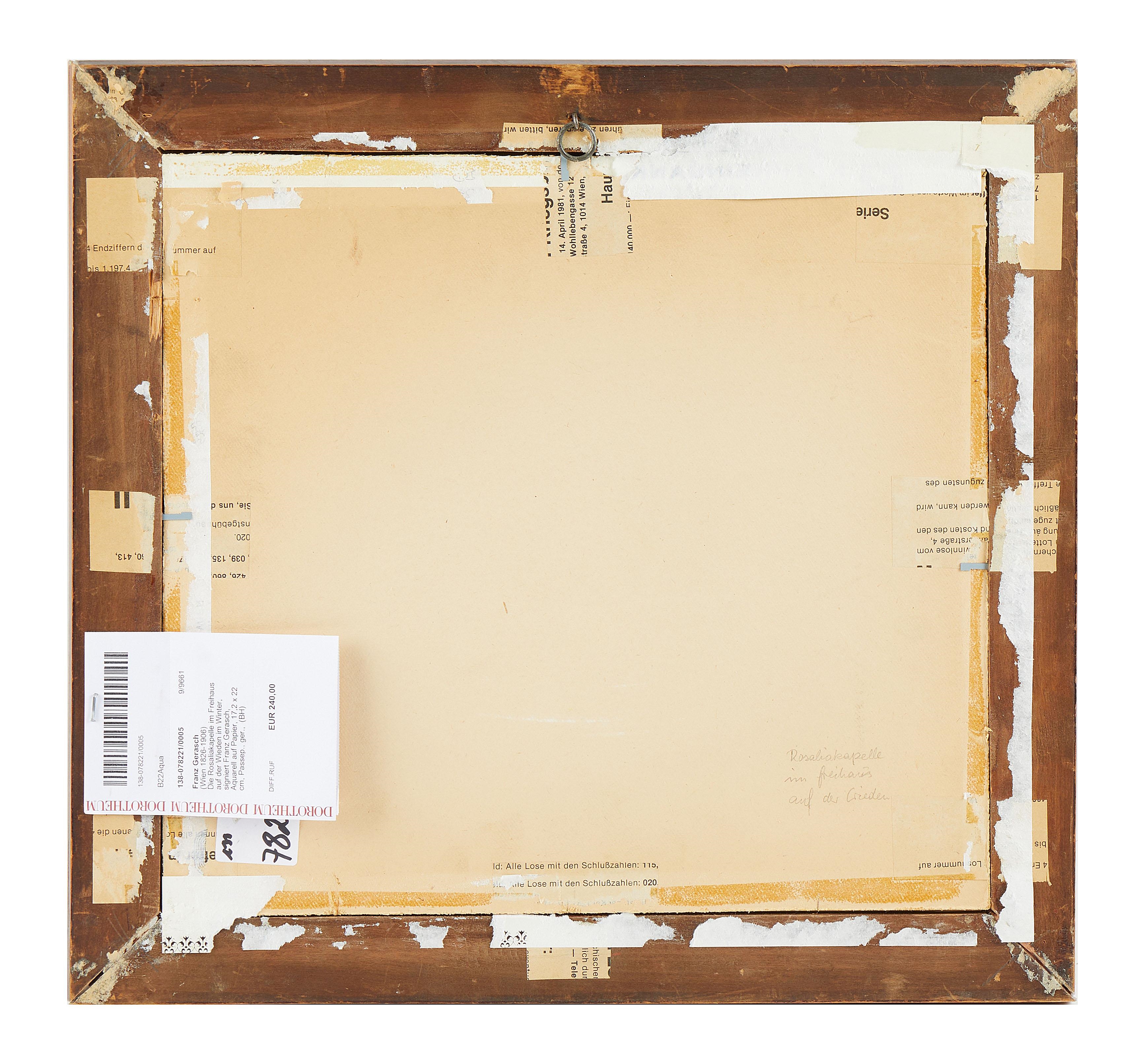 Artwork by Franz Gerasch, Die Rosaliakapelle im Freihaus auf der Wieden im Winter, Made of Aquarell