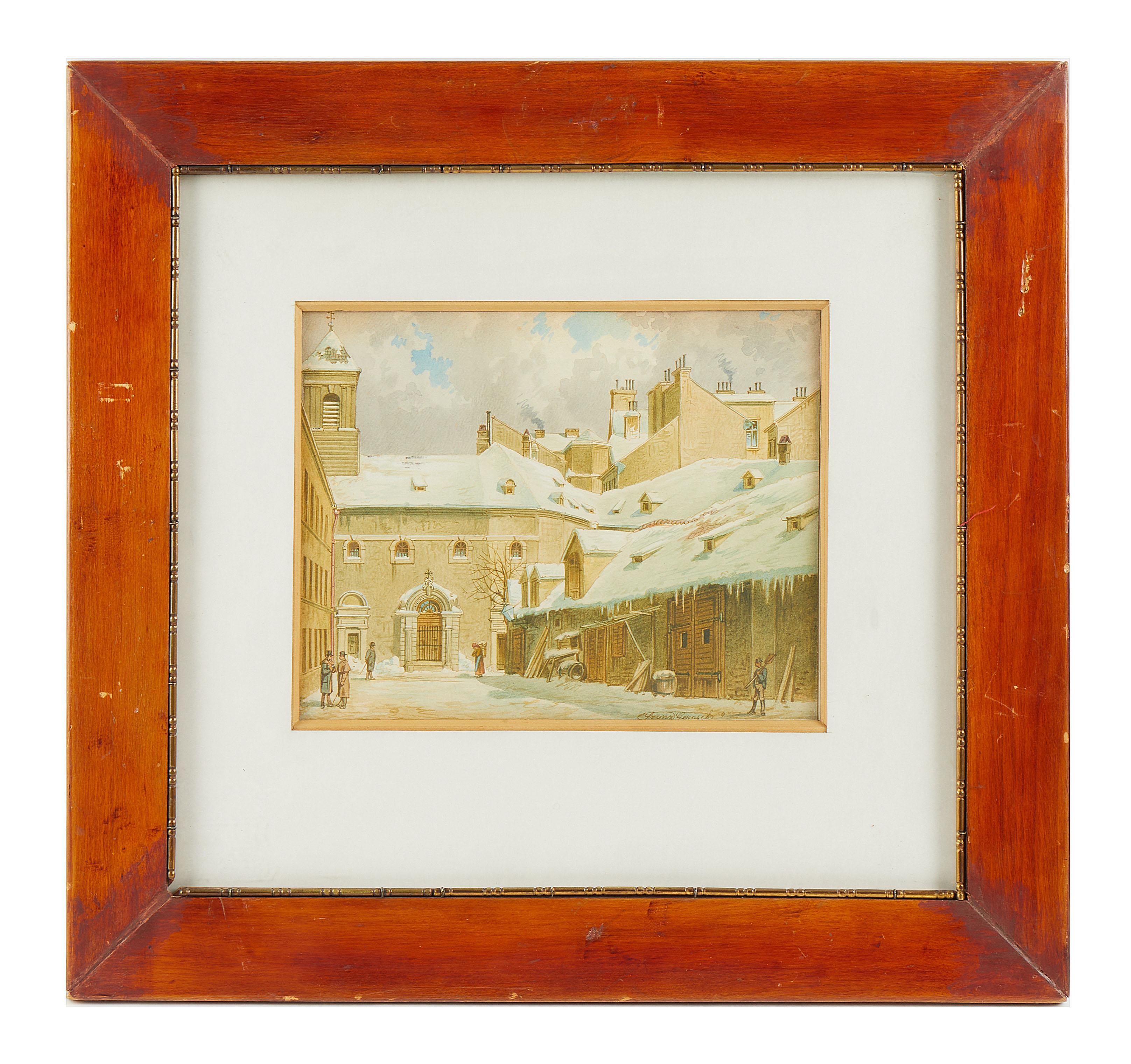 Artwork by Franz Gerasch, Die Rosaliakapelle im Freihaus auf der Wieden im Winter, Made of Aquarell