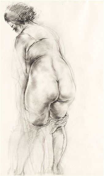 Weiblicher akt, Strümpfe ausziehen