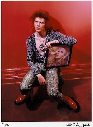 Mick Rock | David Bowie With Hunky Dory Album Cover, Haddon Hall ...