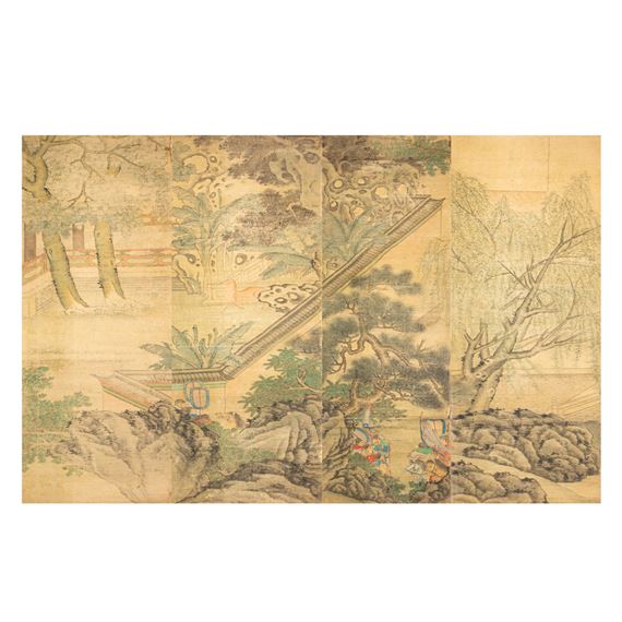 Set of four Chinese hanging scrolls - Gu Kaizhi