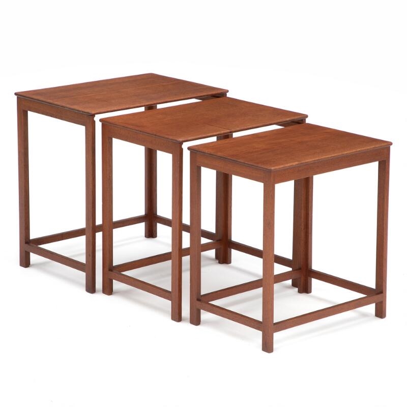 Jacob Kjaer | A set of three teak nesting tables (1956) | MutualArt