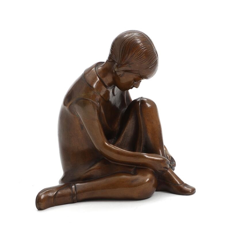 Axel Locher | Girl closing her shoe | MutualArt