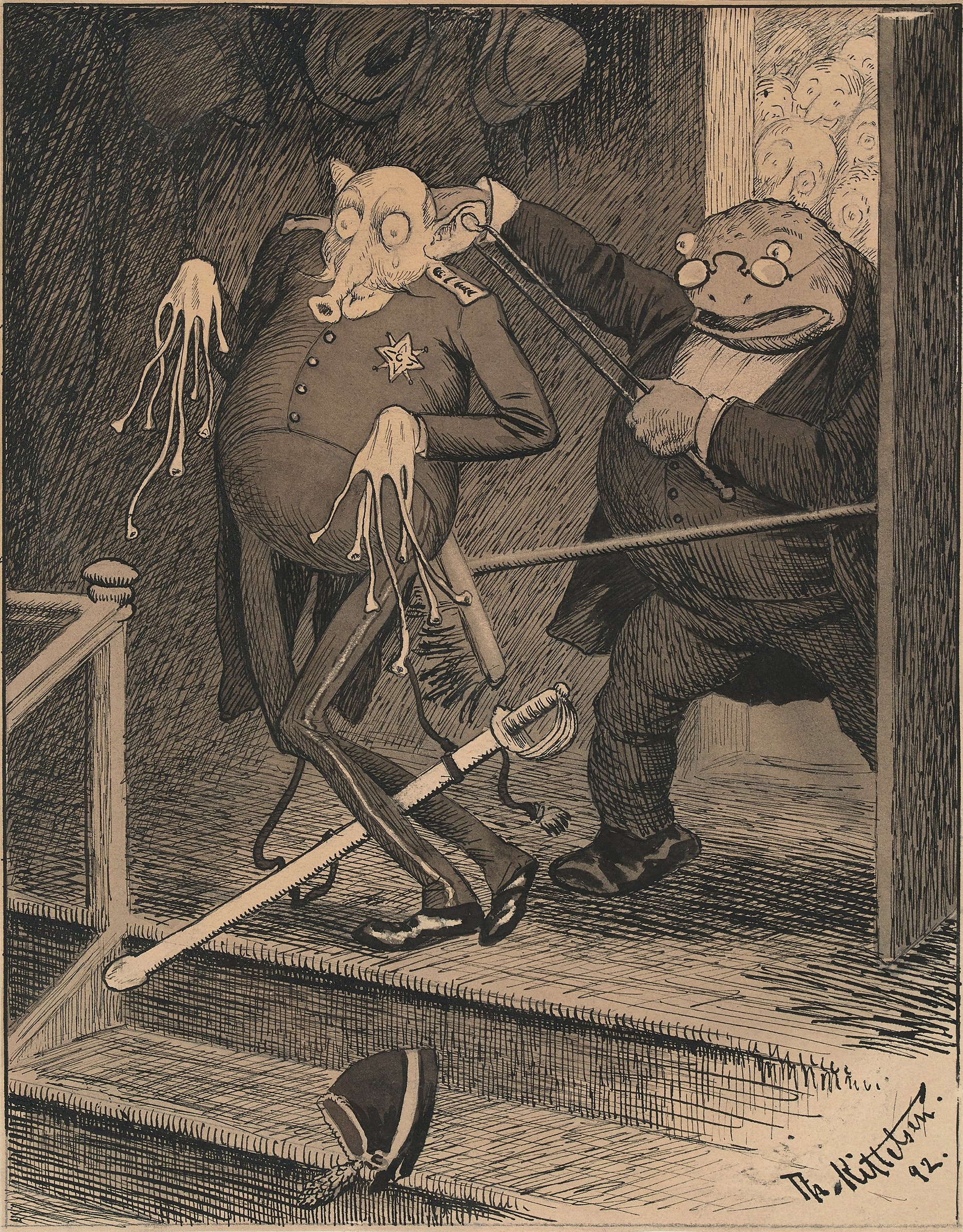 Artwork by Theodor Kittelsen, Snyltedyret, Made of Tusj og lavering på papir