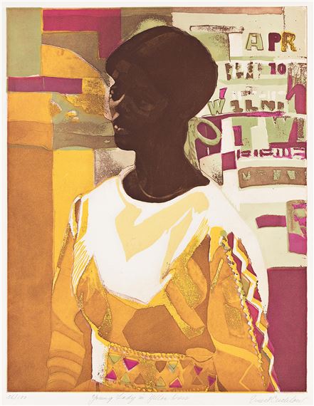 Young Lady in Yellow Dress by Ernest Crichlow, 1979
