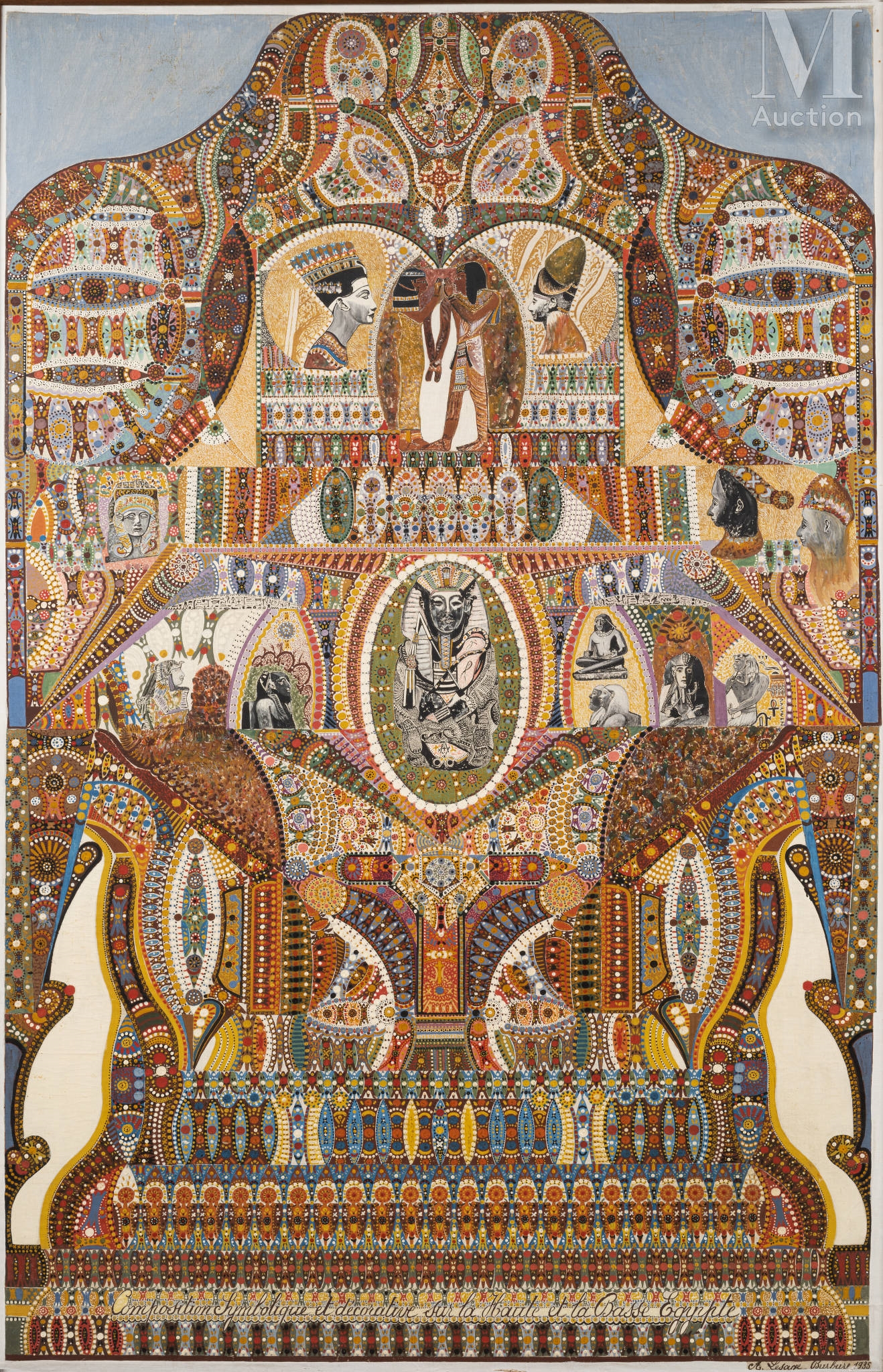 Composition symbolique et décorative sur la Haute et Basse Egypte - Augustin Lesage