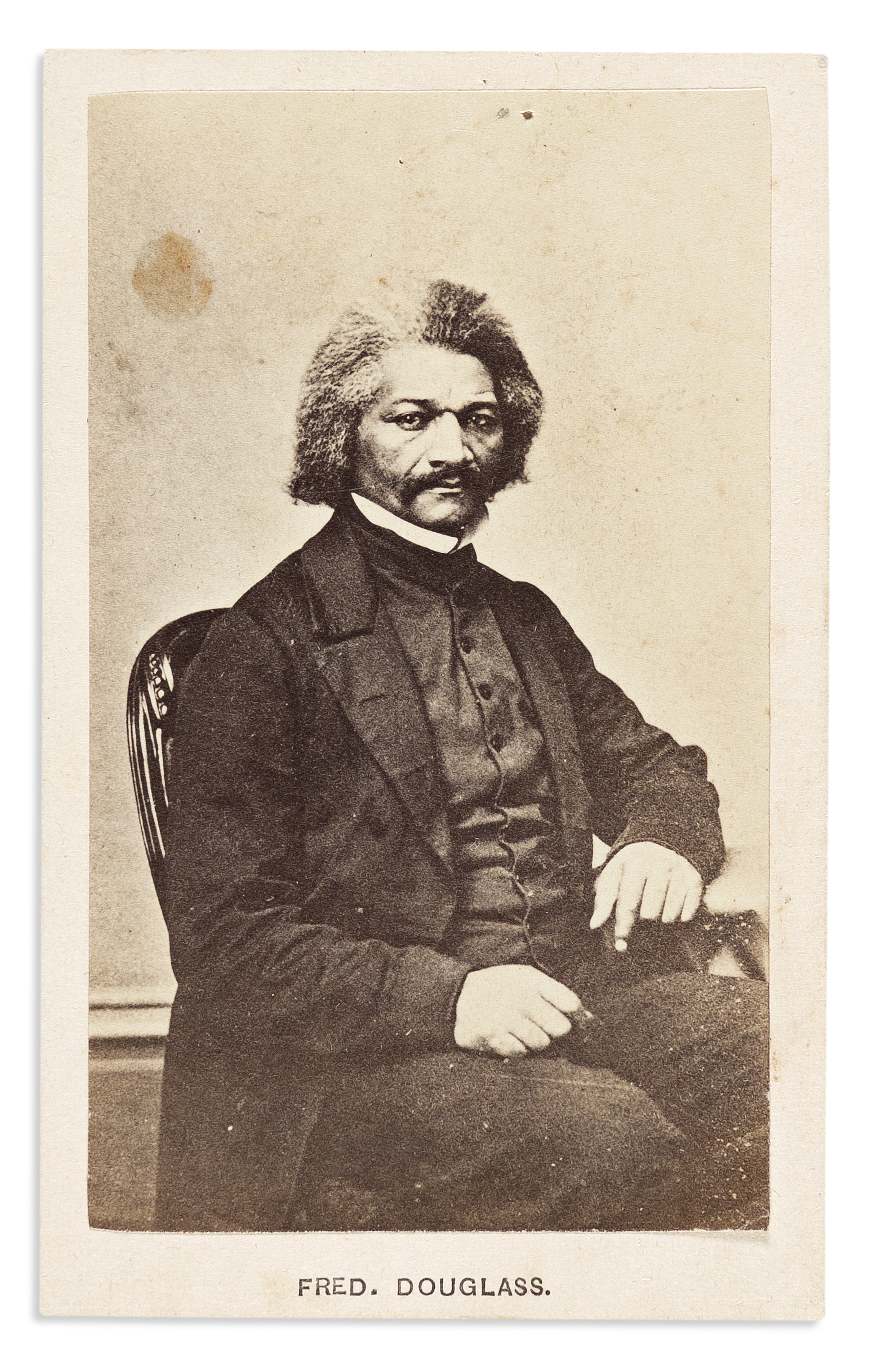 Artwork by Samuel Montague Fassett, Carte-de-visite portrait of Douglass taken during the Civil War, Made of Albumen copy-print photograph