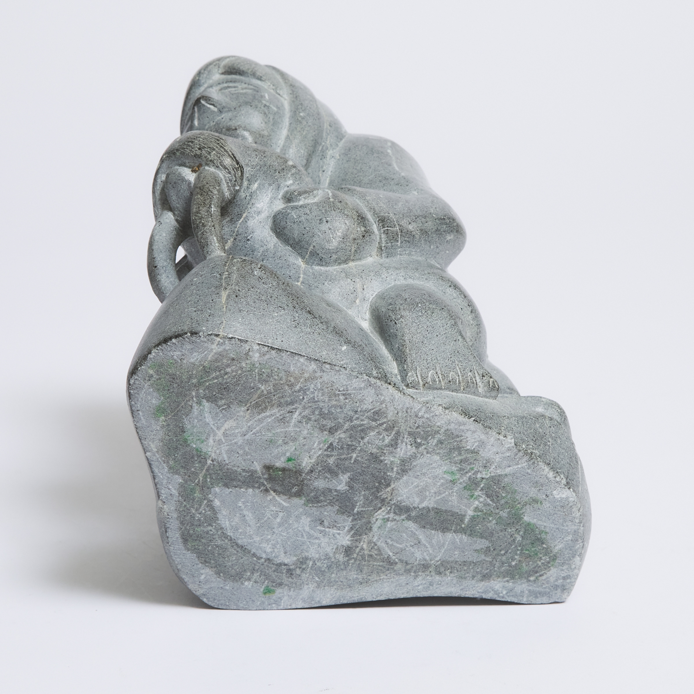 Lucassie Echalook | FIGURE CROUCHING OVER WALRUS | MutualArt