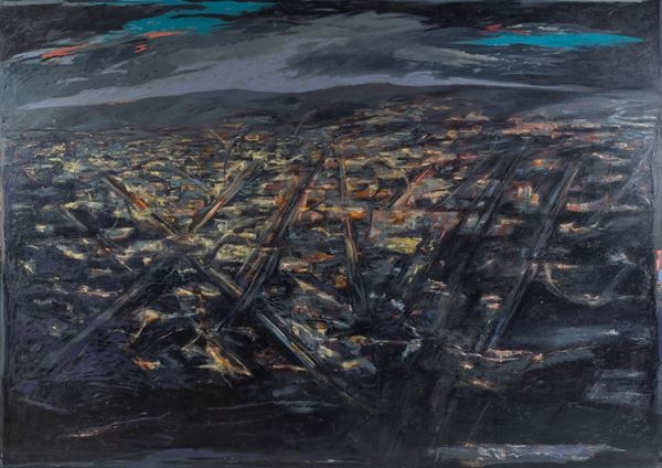 Artwork by Mario Sasso, La stazione, 1985, Made of Oil on canvas
