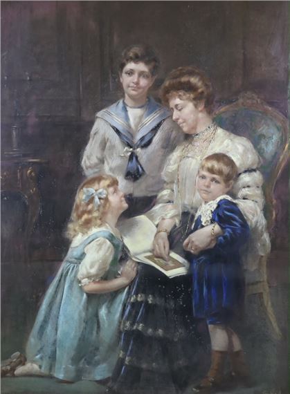 Leon Sprink | Family portrait of mother and children | MutualArt