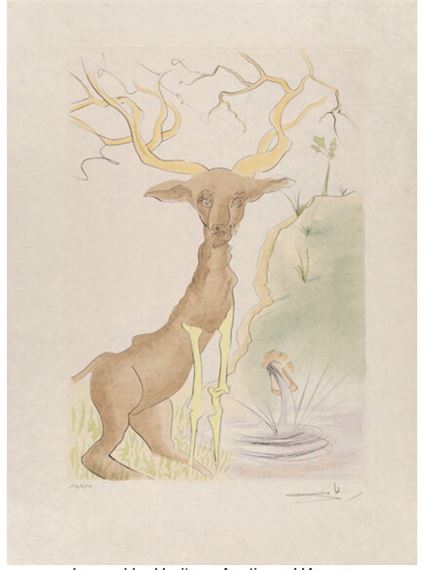 Le Cerf se voyant dans l'eau, Le Bestiaire de La Fontaine , 1974